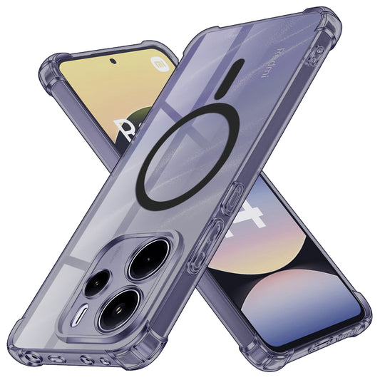 MagSafe-Hülle für Xiaomi Redmi Note 14 5G, Techsuit, stoßfest transparent, rauchfarben