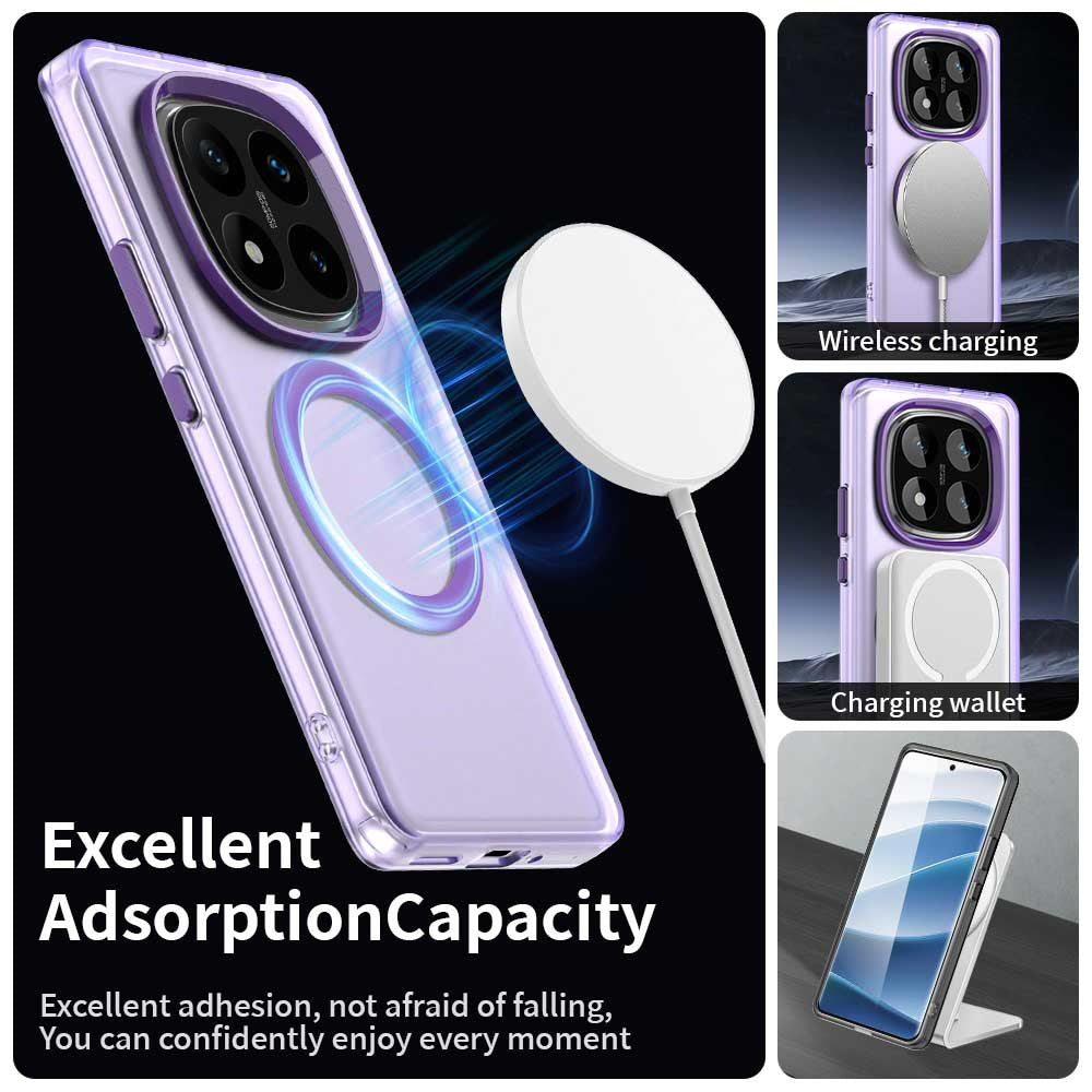 MagSafe-Hülle für Xiaomi Redmi Note 14 Pro 4G, Techsuit, CandyCase, Lila