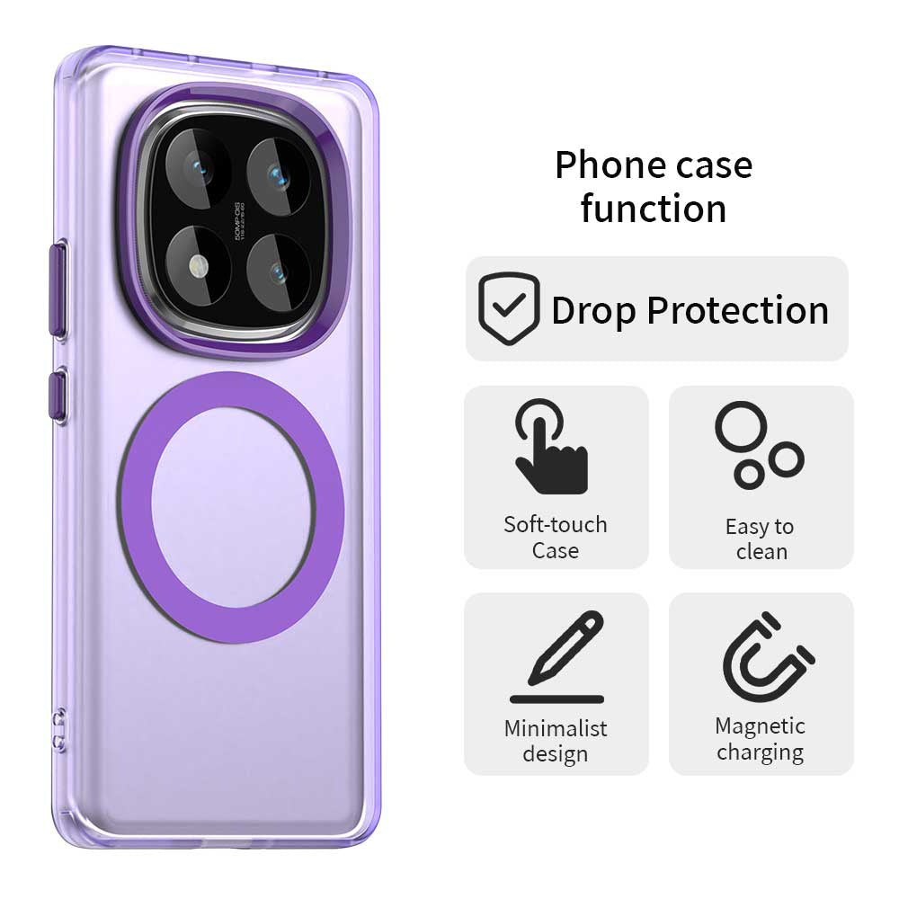 MagSafe-Hülle für Xiaomi Redmi Note 14 Pro 4G, Techsuit, CandyCase, Lila