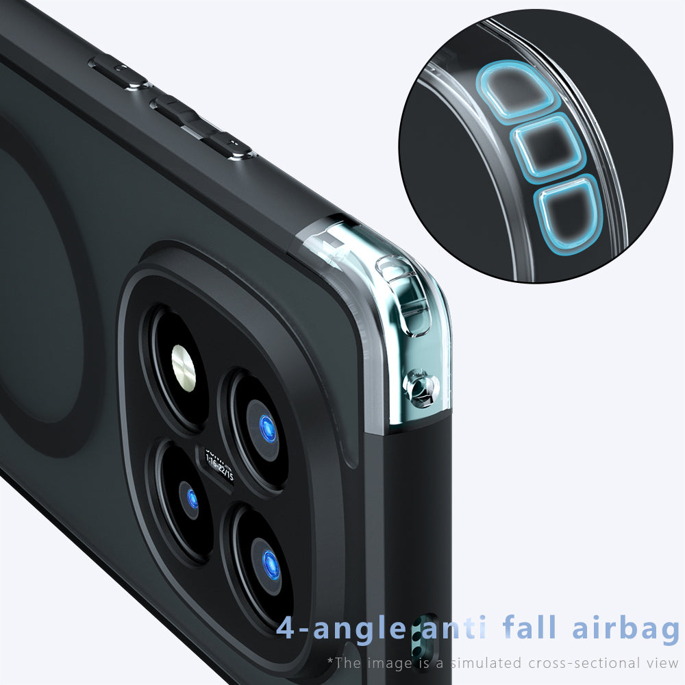 MagSafe-Hülle für Xiaomi Redmi Note 14 Pro+ 5G, Techsuit, PureFrost, Satin Schwarz