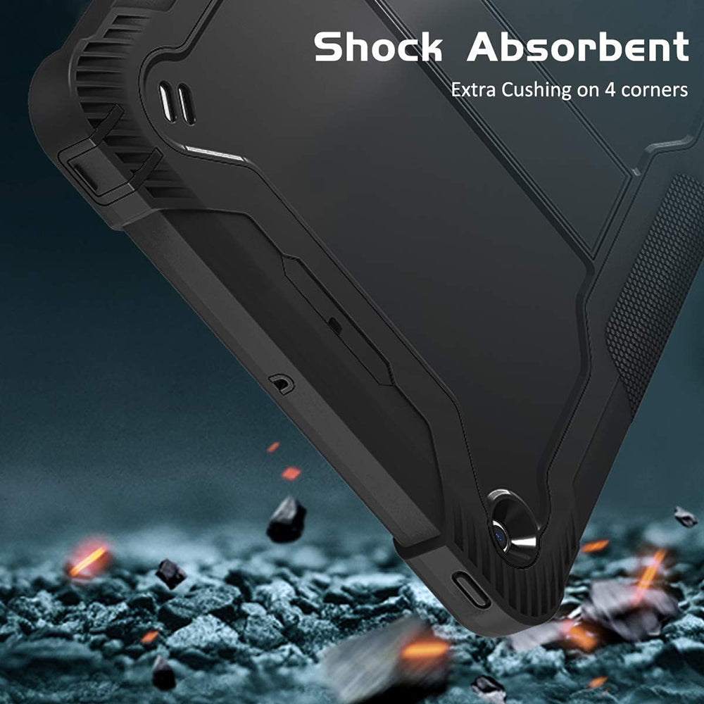 Hülle für Apple iPad 9.7 (2018) / 9.7 (2017), Techsuit, Rugged TabShell, Schwarz