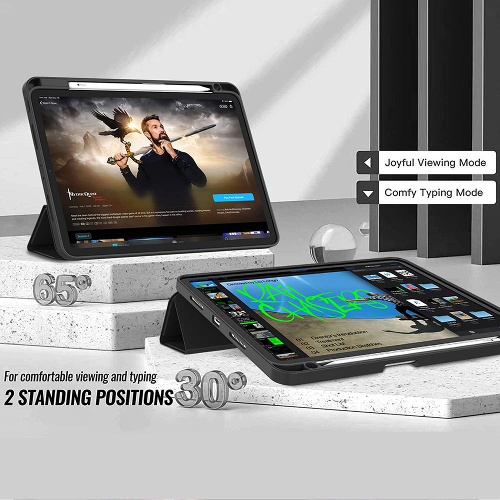 Hülle für Apple iPad Air 13 (2026) / Air 13 (2025) / Air 13 (2024), Techsuit, Flex Trifold, Schwarz