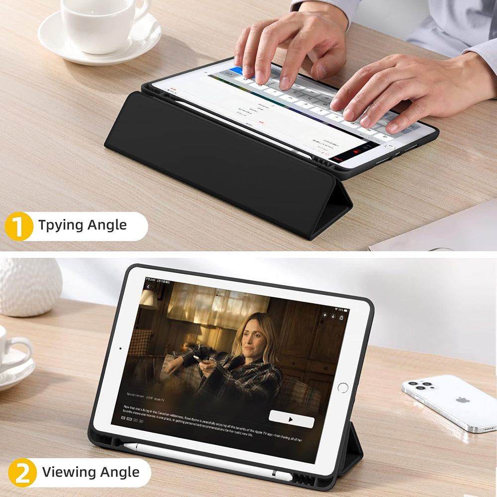 Hülle für Apple iPad Air (2019) / Pro 10.5 (2017), Techsuit, Flex Trifold, Schwarz