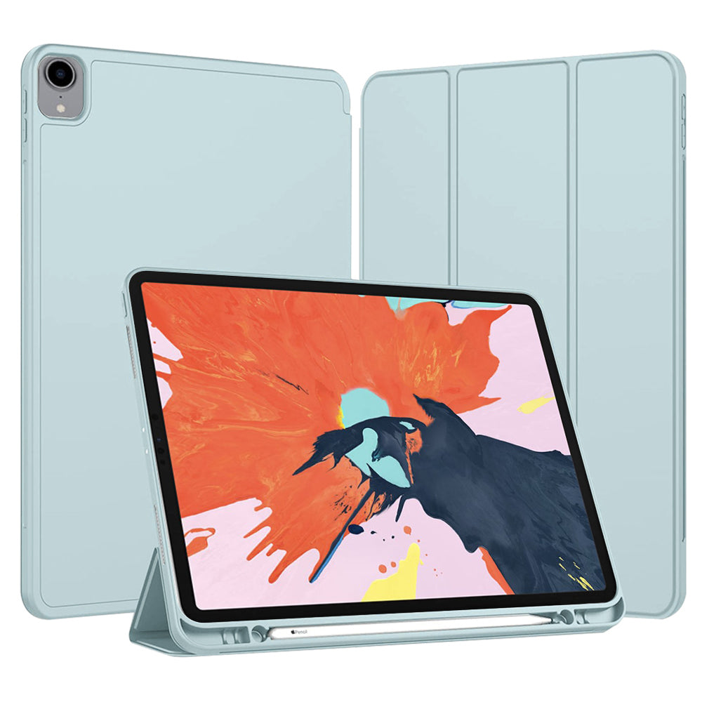 Hülle für Apple iPad Pro 12.9 (2022) / Pro 12.9 (2021) / Pro 12.9 (2020) / Pro 12.9 (2018), Techsuit, Flex Trifold, Blau