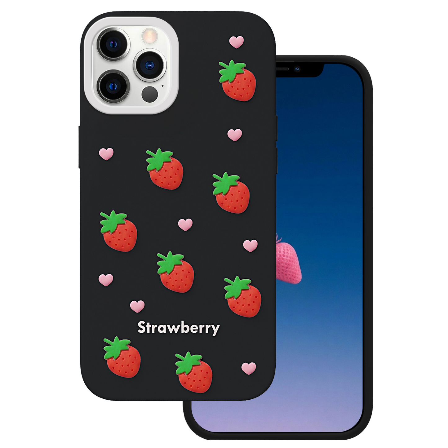 Case for Apple iPhone 17 Pro, OEM, Strawberry, Black