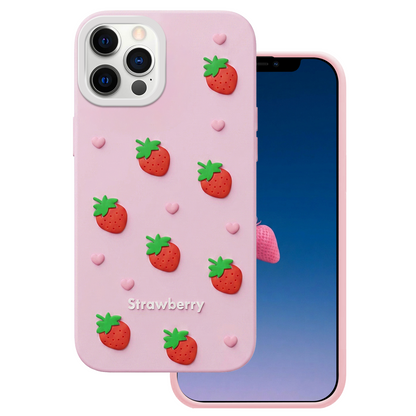 Hülle für Apple iPhone 17 Pro Max, OEM, Erdbeere, Rosa