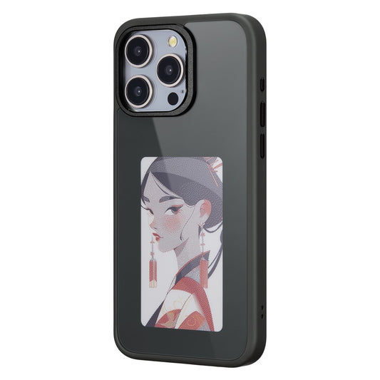 Hülle für Apple iPhone 13 Pro Max, OEM, individuell gestaltetes E-Ink-Display, Schwarz