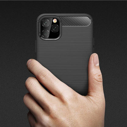 Hülle für Apple iPhone 11 Pro Max, Techsuit, Carbon, Schwarz