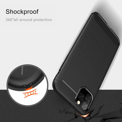 Hülle für Apple iPhone 11 Pro Max, Techsuit, Carbon, Schwarz