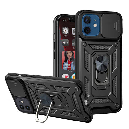 Hülle für Apple iPhone 12 / 12 Pro, Techsuit, CamShield, Schwarz