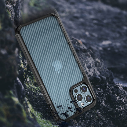 Hülle für Apple iPhone 12 / 12 Pro, Techsuit, CarbonFuse, Schwarz