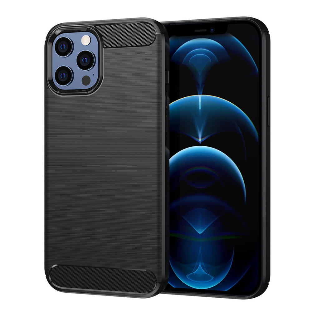 Hülle für Apple iPhone 12 Pro Max, Techsuit, Carbon, Schwarz