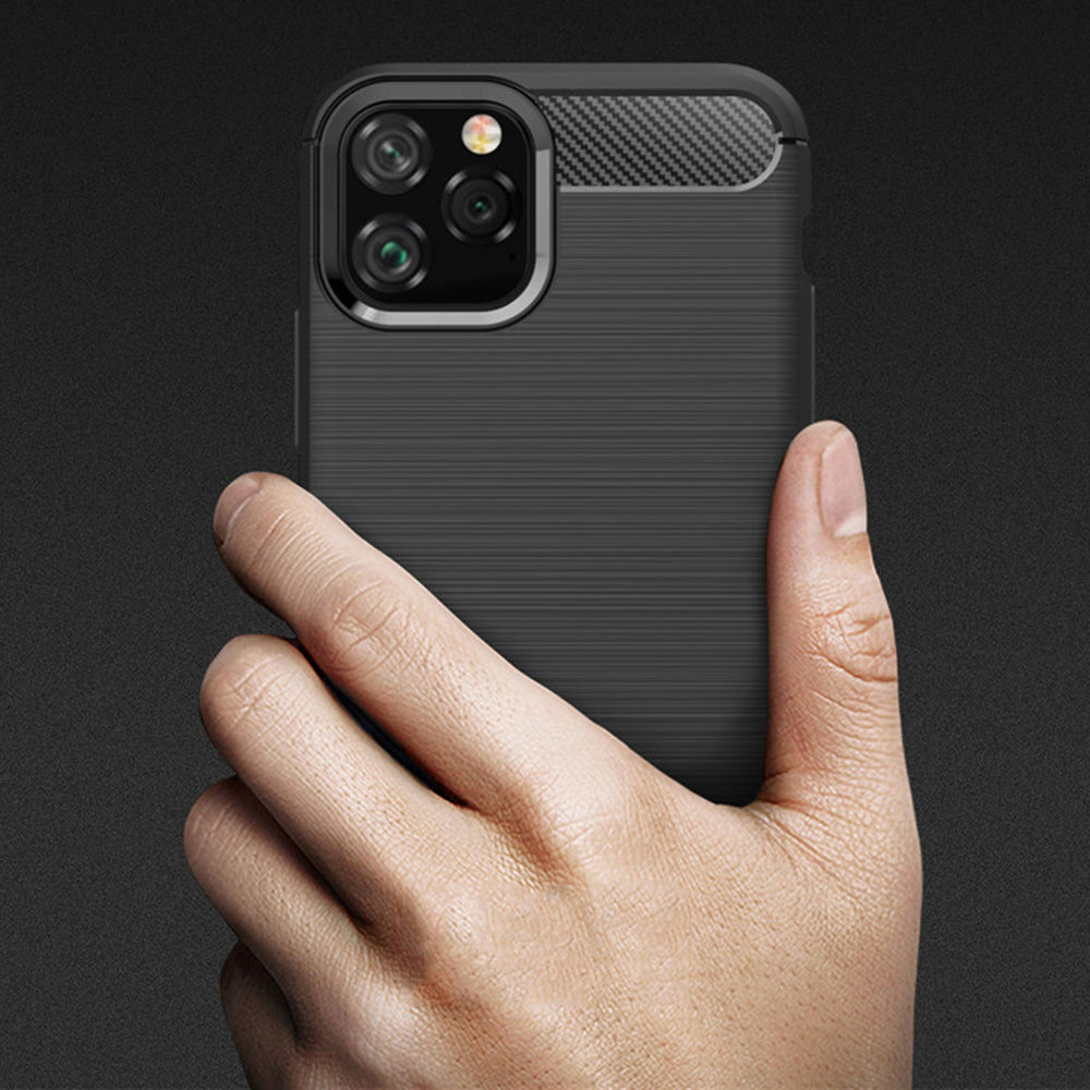 Hülle für Apple iPhone 12 Pro Max, Techsuit, Carbon, Schwarz