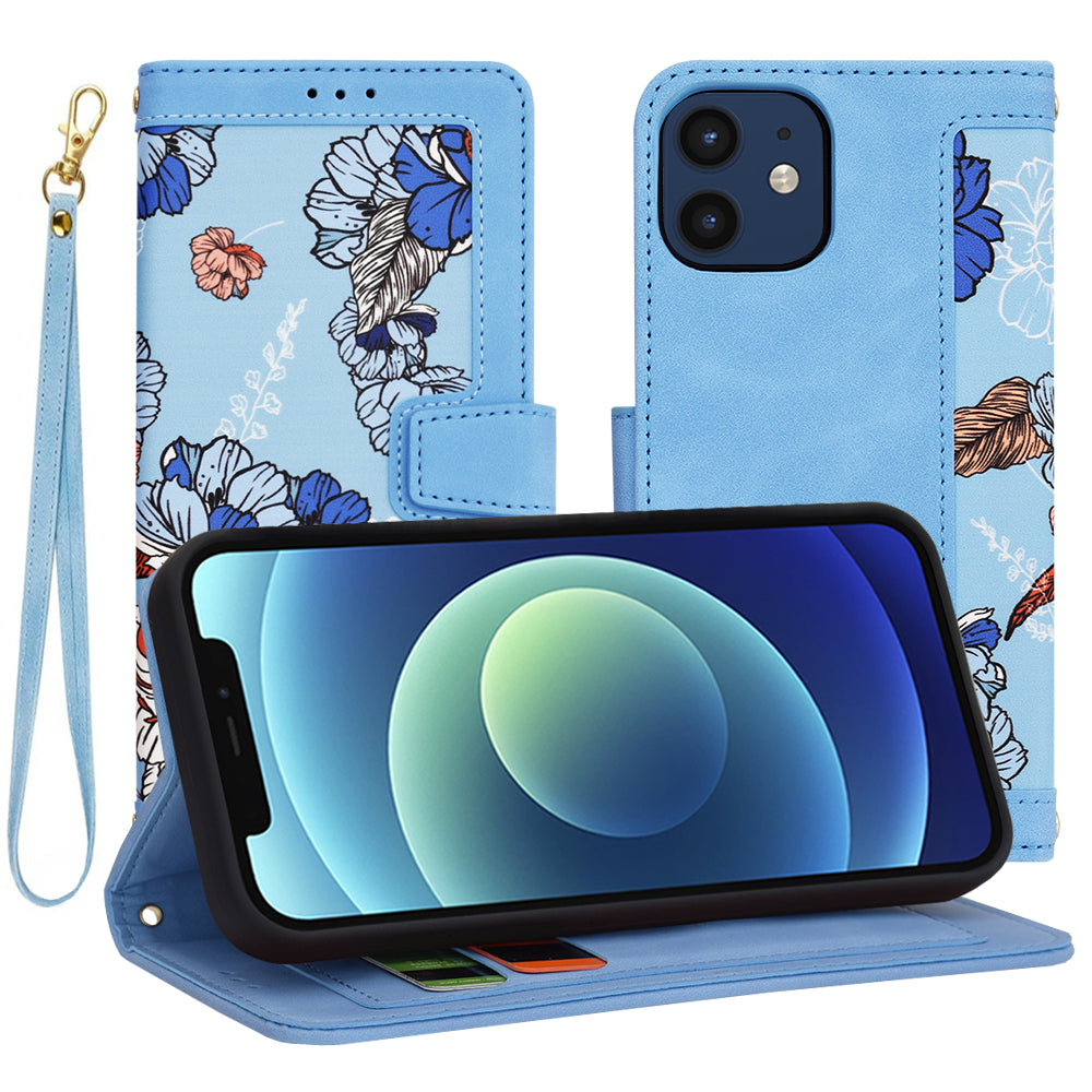 Hülle für Apple iPhone 12 / 12 Pro, Techsuit, FlipCraft, Blau