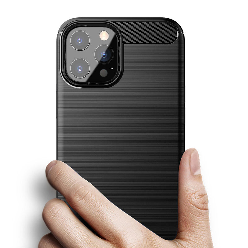 Hülle für Apple iPhone 13 Pro, Techsuit, Carbon, Schwarz