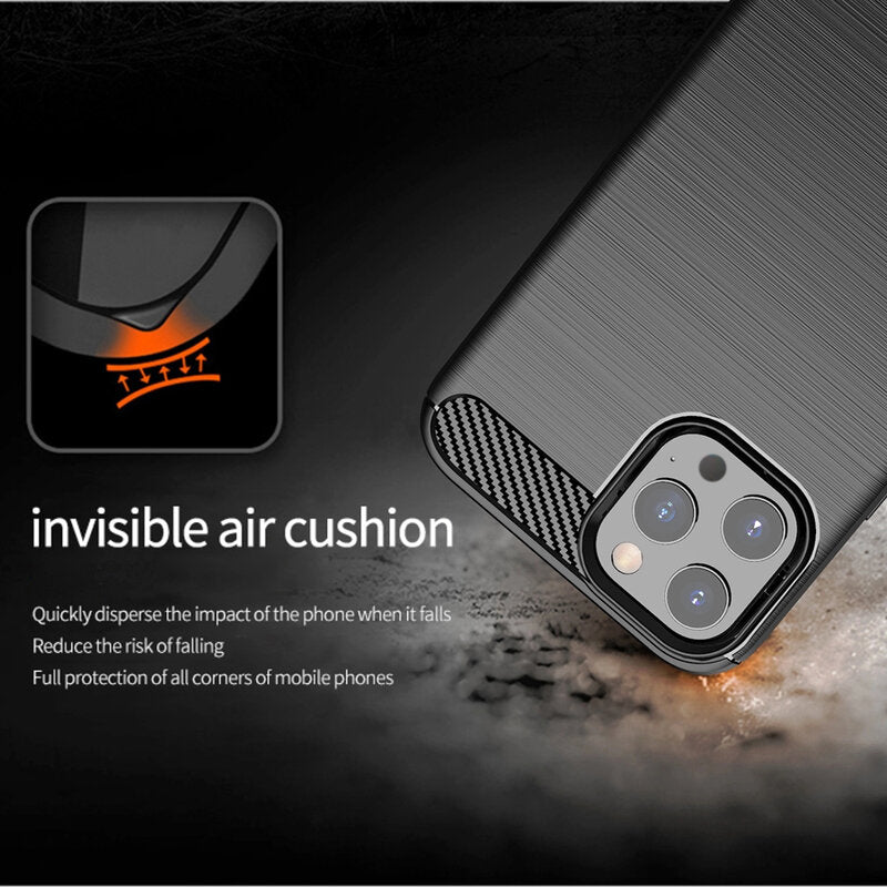 Hülle für Apple iPhone 13 Pro, Techsuit, Carbon, Schwarz
