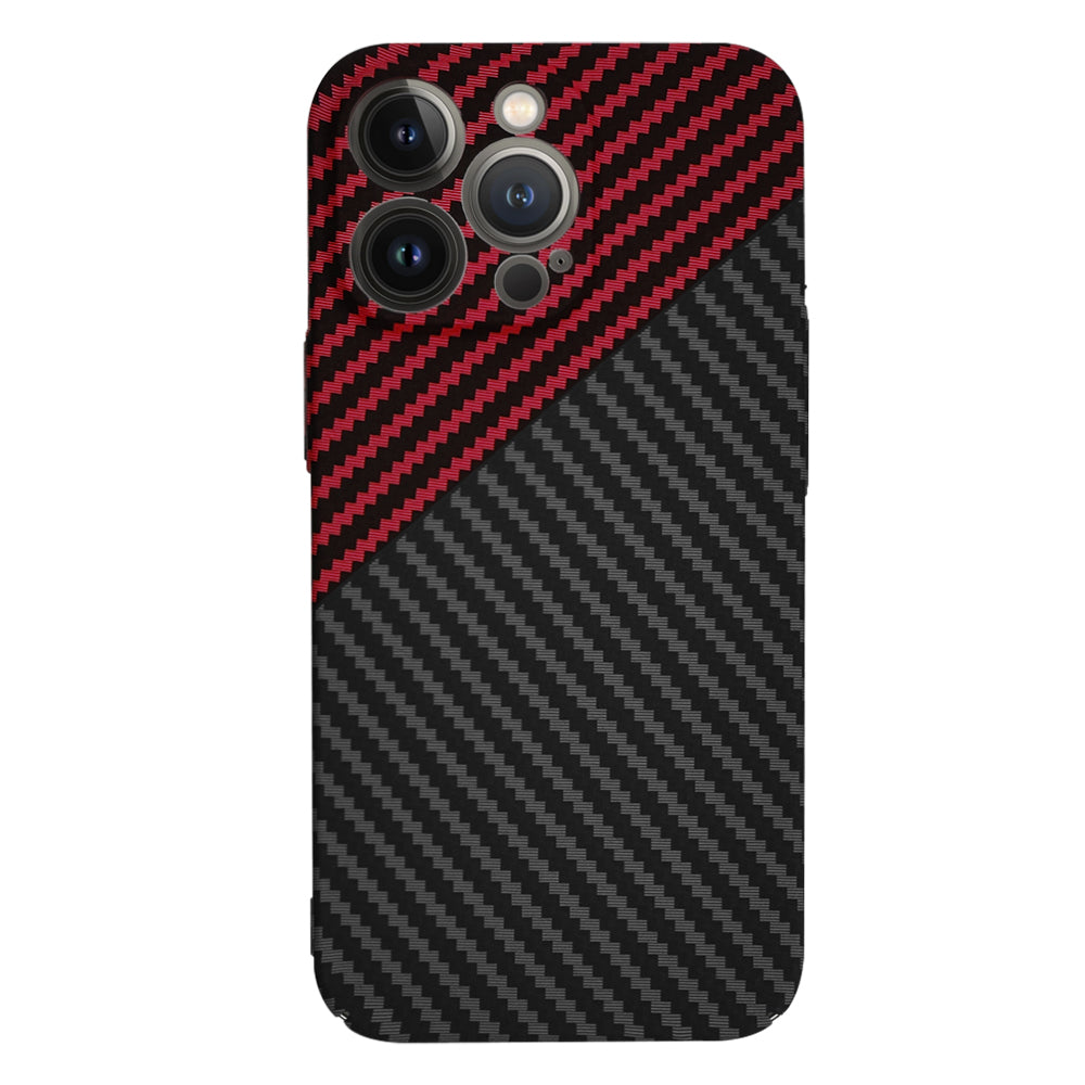 Hülle für Apple iPhone 13 Pro, Techsuit, Carbonite FiberShell, Schwarz Rot