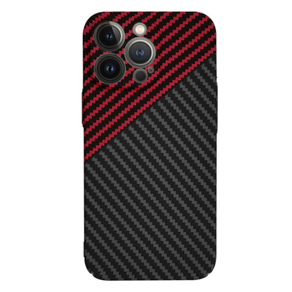Hülle für Apple iPhone 13 Pro, Techsuit, Carbonite FiberShell, Schwarz Rot