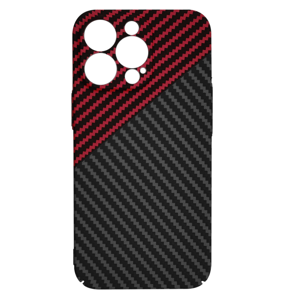 Hülle für Apple iPhone 13 Pro, Techsuit, Carbonite FiberShell, Schwarz Rot