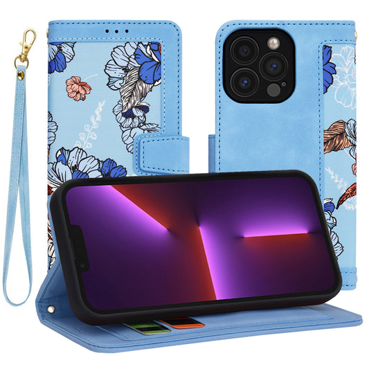 Hülle für Apple iPhone 13 Pro, Techsuit, FlipCraft, Blau