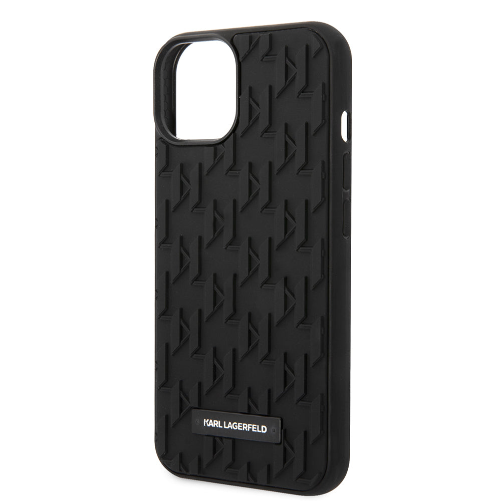 Hülle für Apple iPhone 14 Plus, Karl Lagerfeld, 3D Monogram, Schwarz