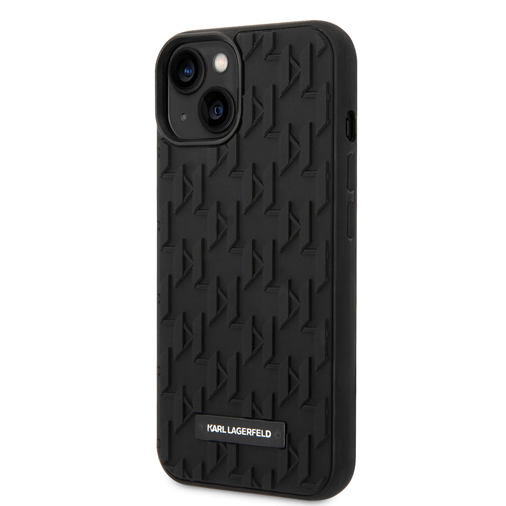 Hülle für Apple iPhone 14 Plus, Karl Lagerfeld, 3D Monogram, Schwarz