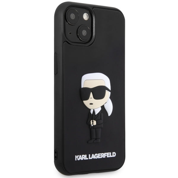 Hülle für Apple iPhone 14 Plus, Karl Lagerfeld, 3D Rubber Ikonik Karl, Schwarz