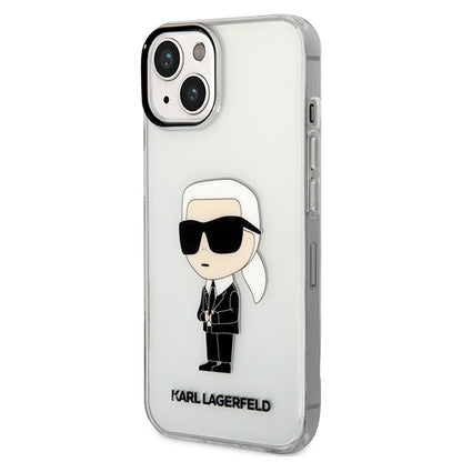 Hülle für Apple iPhone 14 Plus, Karl Lagerfeld, Ikonik Karl, Transparent