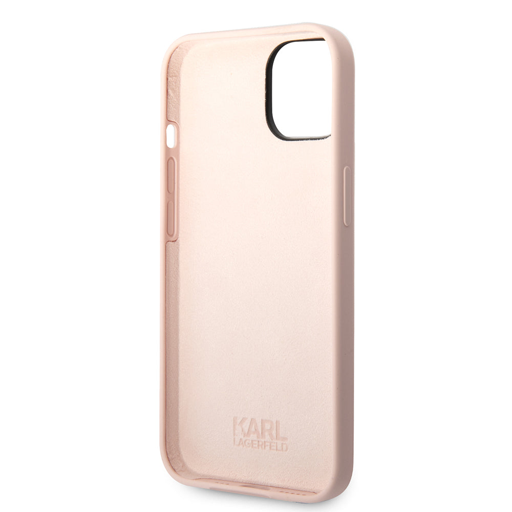 Hülle für Apple iPhone 14 Plus, Karl Lagerfeld, Silicone Karl's Head, Rosa