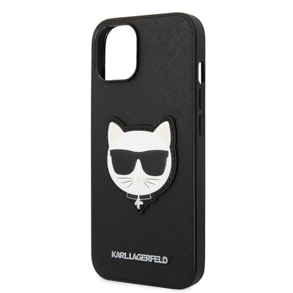 Hülle für Apple iPhone 14 Plus, Karl Lagerfeld, Saffiano Choupette's Head, Schwarz