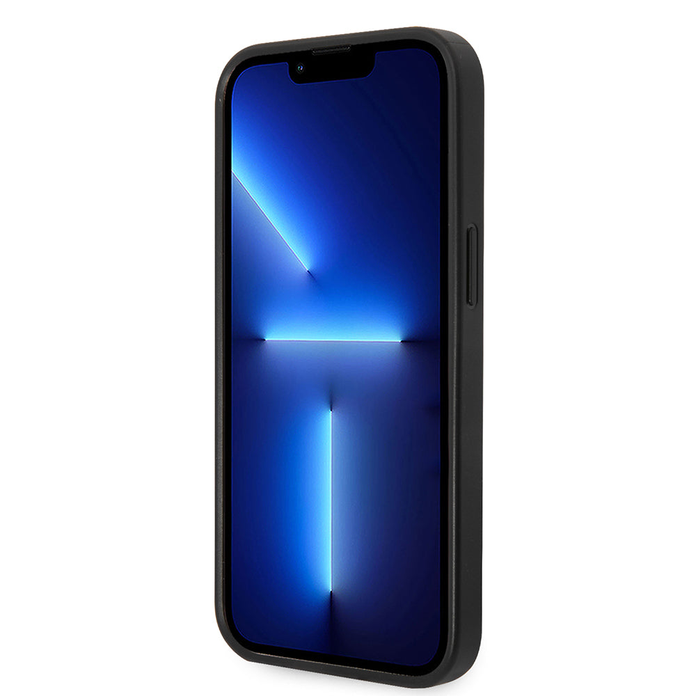 Hülle für Apple iPhone 14 Plus, Karl Lagerfeld, Saffiano Karl's Head, Schwarz