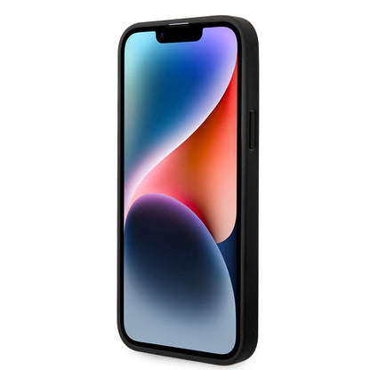 Hülle für Apple iPhone 14 Plus, Karl Lagerfeld, Saffiano Monogram Metal Logo, Grau