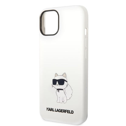 Hülle für Apple iPhone 14 Plus, Karl Lagerfeld, Silicone Choupette, Weiß
