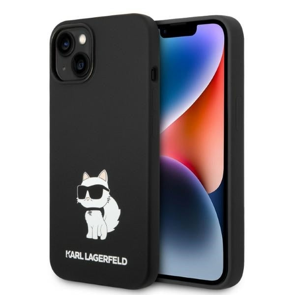 Hülle für Apple iPhone 14 Plus, Karl Lagerfeld, Silicone Choupette, Schwarz