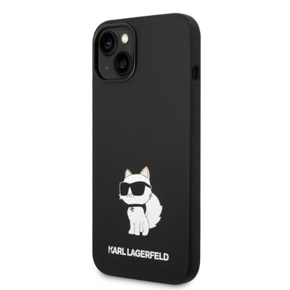 Hülle für Apple iPhone 14 Plus, Karl Lagerfeld, Silicone Choupette, Schwarz