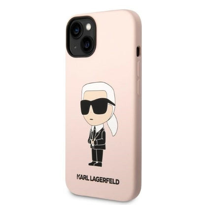 Case for Apple iPhone 14 Plus, Karl Lagerfeld, Ikonik Karl Silicone, Pink
