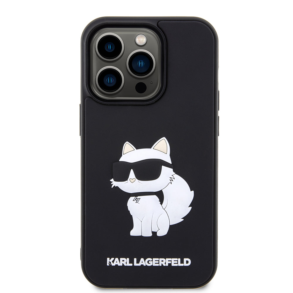 Case for Apple iPhone 14 Pro, Karl Lagerfeld, 3D Rubber Choupette, Black