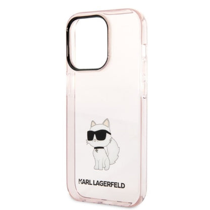Hülle für Apple iPhone 14 Pro, Karl Lagerfeld, Ikonik Choupette, Rosa