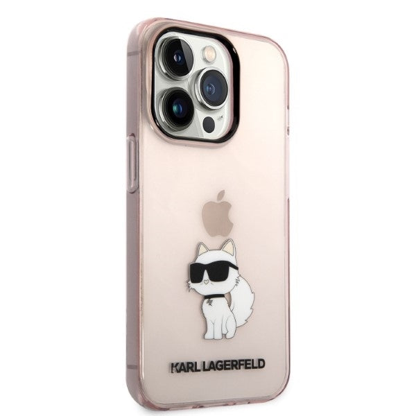 Hülle für Apple iPhone 14 Pro, Karl Lagerfeld, Ikonik Choupette, Rosa
