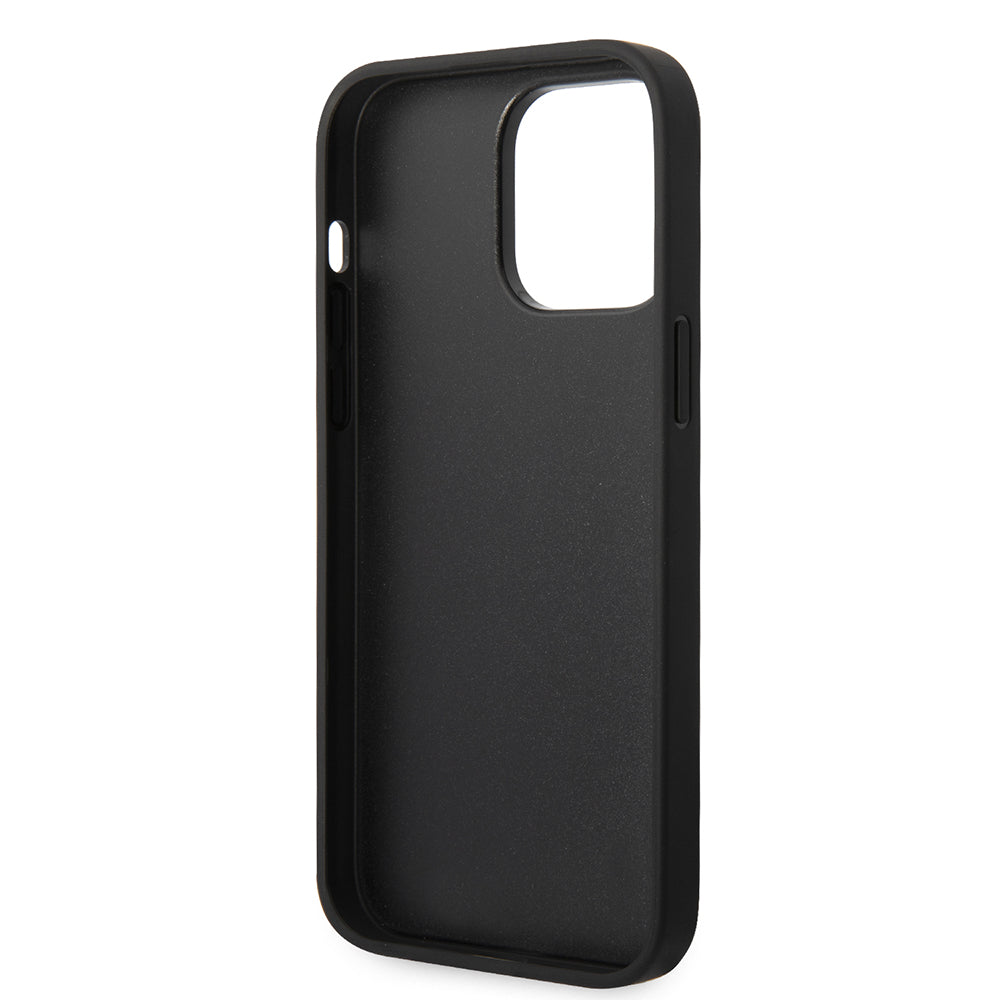 Hülle für Apple iPhone 14 Pro Max, Karl Lagerfeld, Glitter Flakes Ikonik Karl, Silbern