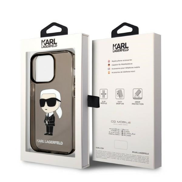 Hülle für Apple iPhone 14 Pro Max, Karl Lagerfeld, IML Ikonik NFT, Schwarz