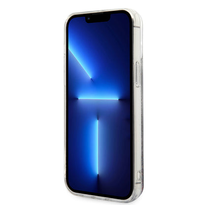 Case for Apple iPhone 14 Pro Max, Karl Lagerfeld, Liquid Glitter Monogram, Silver