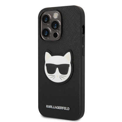 Hülle für Apple iPhone 14 Pro Max, Karl Lagerfeld, Saffiano Choupette's Head, Schwarz