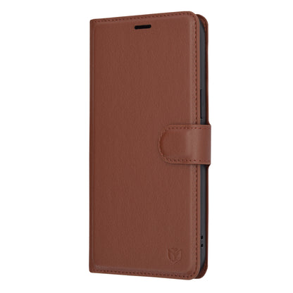 Hülle für Apple iPhone 14 Pro Max, Techsuit, Leder-Folio, Braun