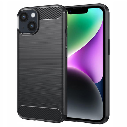 Hülle für Apple iPhone 14, Techsuit, Carbon, Schwarz