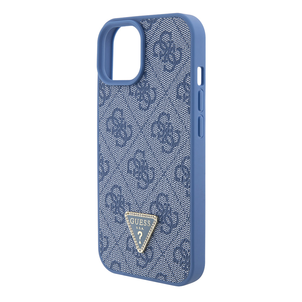 Hülle für Apple iPhone 15, Guess, Crossbody 4G Metal Logo, Blau