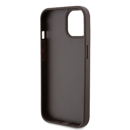 Hülle für Apple iPhone 15, Guess, Crossbody 4G Metal Logo, Braun