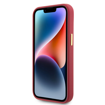 Hülle für Apple iPhone 15, Guess, Script Metal Logo & Rahmen, Rosa