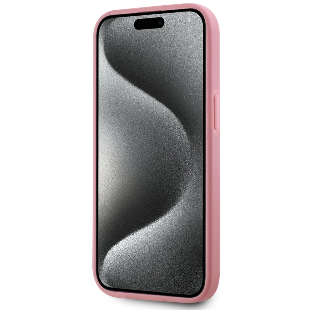 Hülle für Apple iPhone 15, Karl Lagerfeld, Metal Signature, Rosa