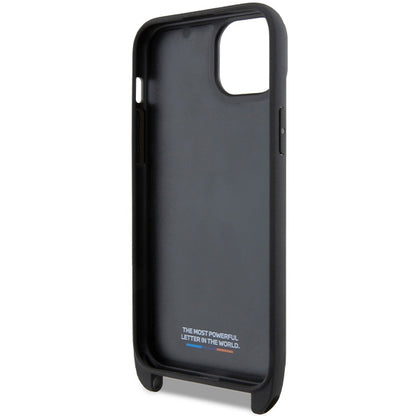 Hülle für Apple iPhone 15 Plus, BMW, M Edition Carbon Stripe & Strap, Schwarz